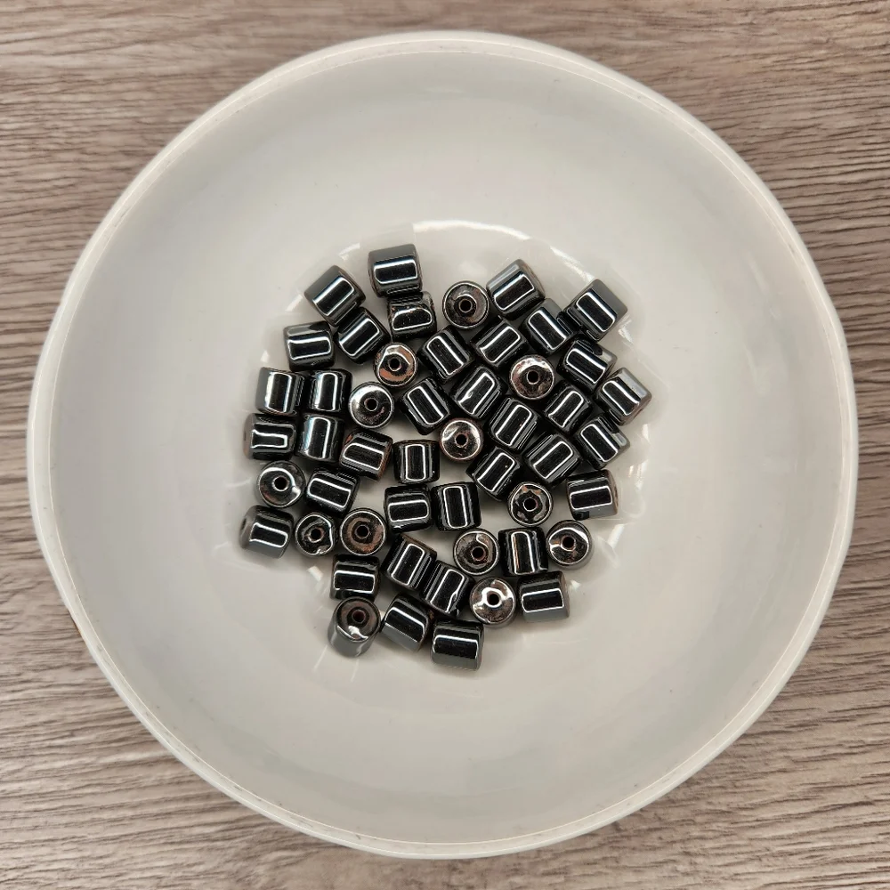Hemalyke 50 Count 6mm Barrel Drum Beads #46